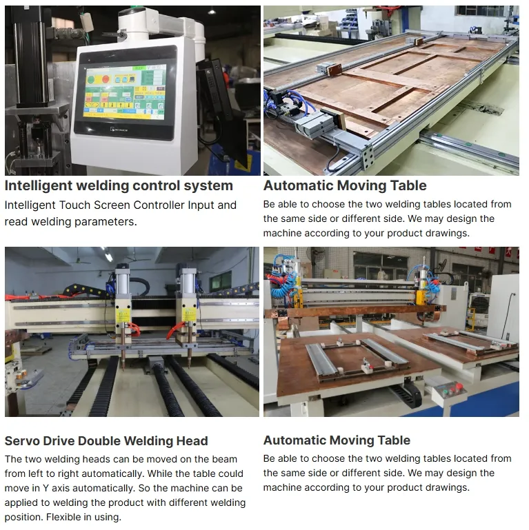 Hwashi Security Stainless Sheet Door Plate Multi-Point Automatic Mobile Type Spot Welding Machine, Saldatrice di lamiere metalliche 1