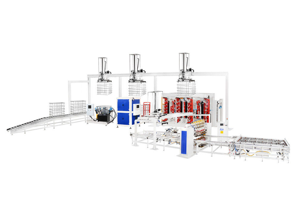 IBC Tote Cage Welding Machine con protezione e potenza di saldatura di 225 KVA X 4 progettata per lavori di saldatura pesanti
