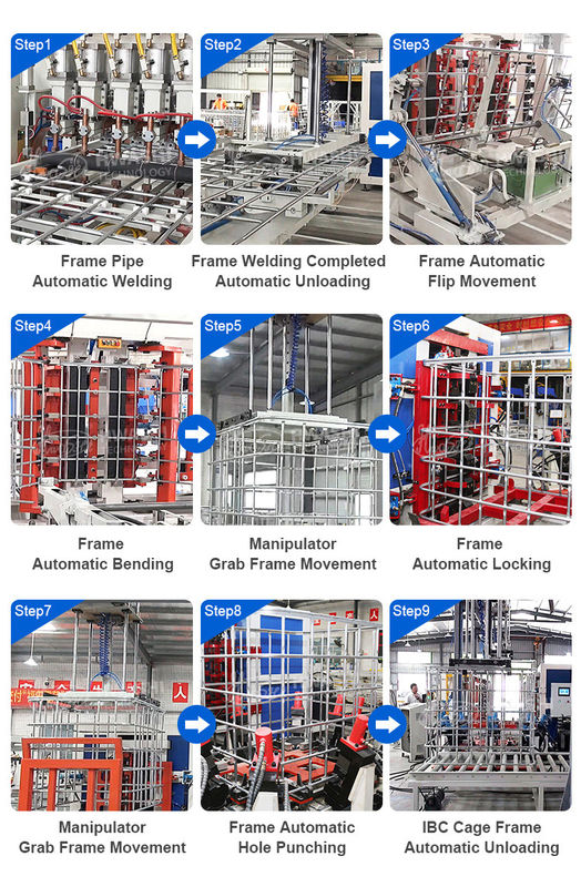 Macchina di saldatura a griglia automatica IBC per la linea di produzione IBC tote cage frame
