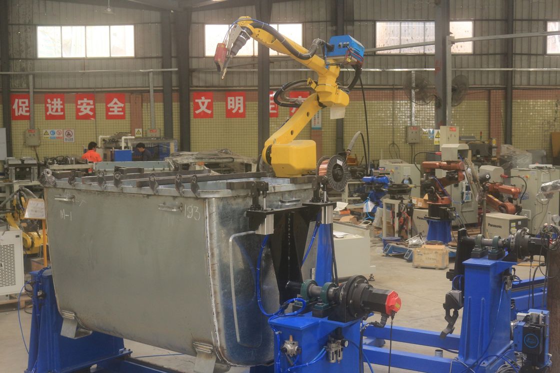 Robot di saldatura MIG per bidone della spazzatura con monitoraggio delle cuciture laser Robot di saldatura laser