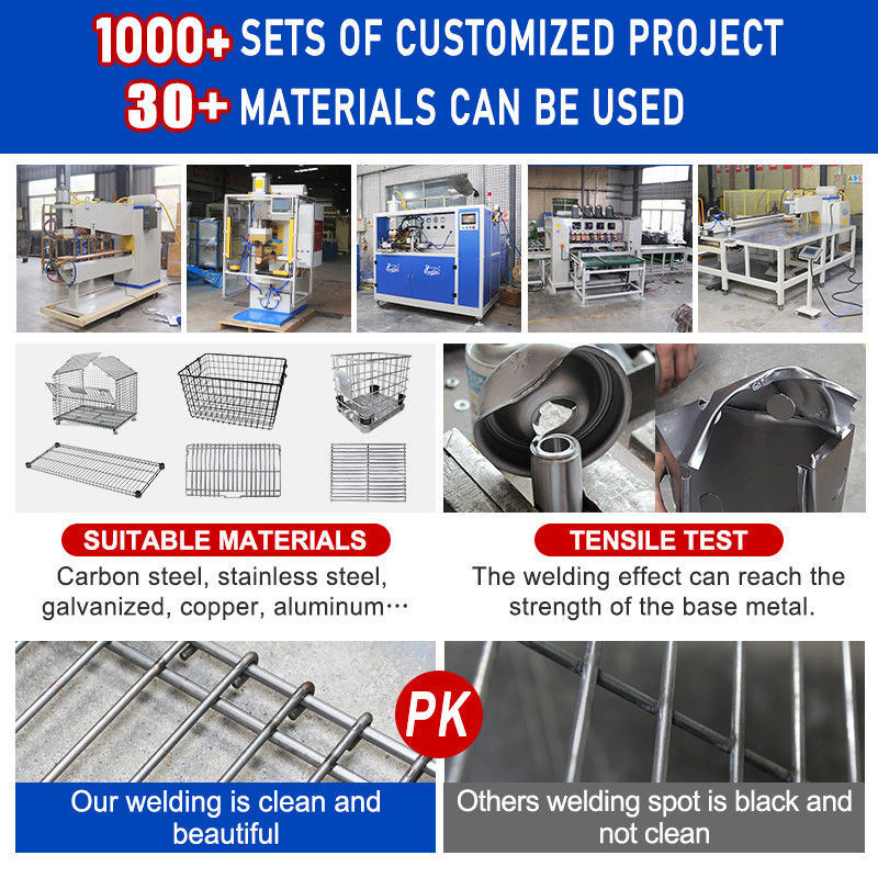Macchina di saldatura a punti di maglia di acciaio frigorifero Wire Shelf Multipoint Spot Welding Machine