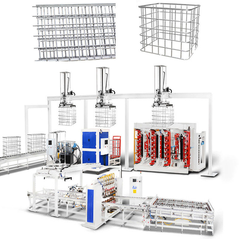 Nuova macchina di costruzione di gabbie IBC completamente automatica 1oool Capacità Frequenza Acciaio Griglia Saldatura Linea di produzione di pompa affidabile Pressione