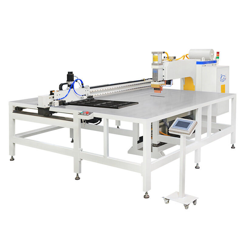 Macchina di saldatura automatica a maglia di filo con alimentatore a doppio strato e movimento automatico dell'asse XY per un raggio di saldatura di 1000 mm x 1000 mm