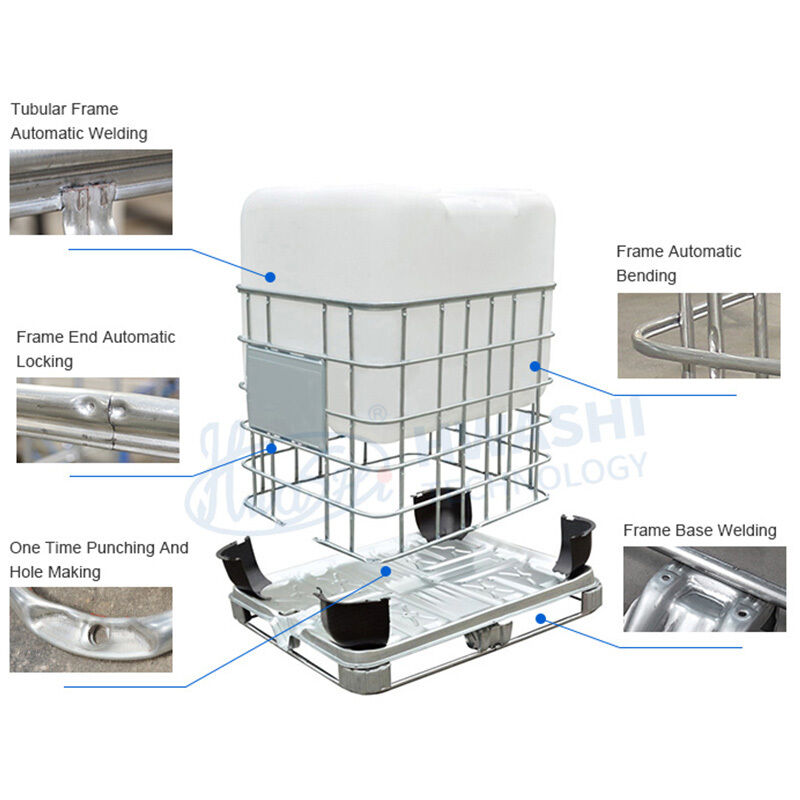 Efficienza di piegatura da 20 a 25 secondi Saldatrice per gabbie IBC con metodo di controllo PLC e tempo di prova di vibrazione da 0 a 1 ora