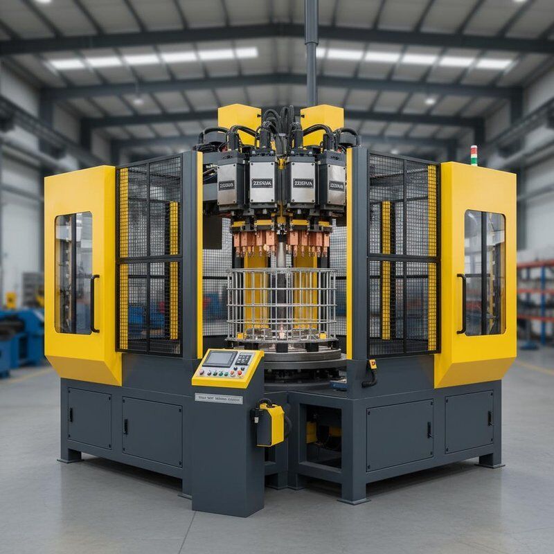 IBC Tote Cage Welding Machine con protezione e potenza di saldatura di 225 KVA X 4 progettata per lavori di saldatura pesanti